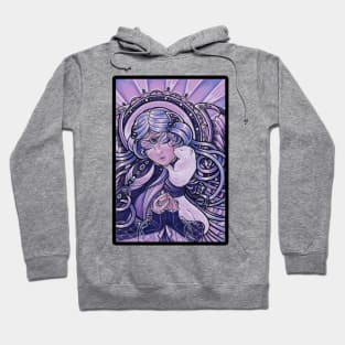 Ferret and Guardian Angel - Black Outlined Version Hoodie